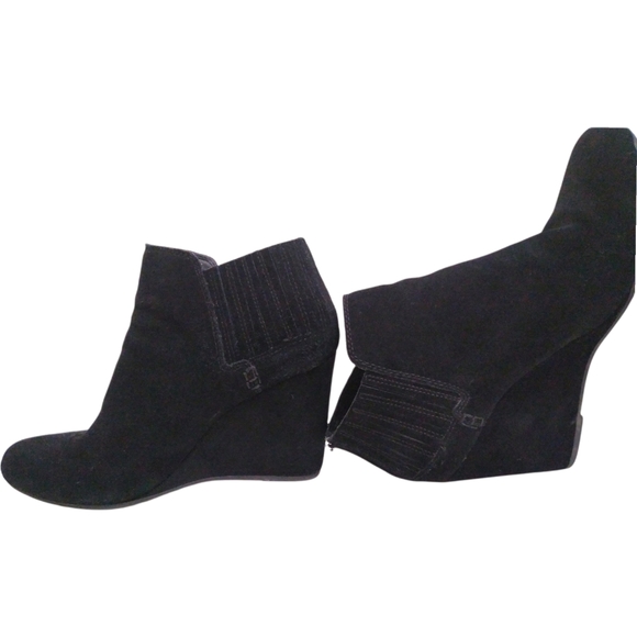 Dolce Vita Womens Gwynn Black Genuine Suede Leather Wedge Heel Ankle Booties 9 - Picture 16 of 16